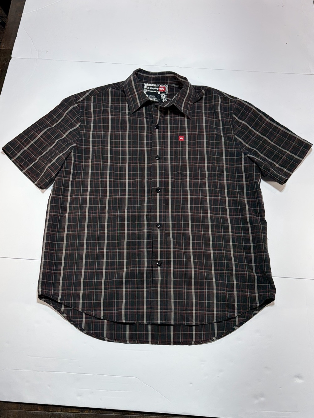 Tony Hawk Plaid Short Sleeve Button Up Shirt Small